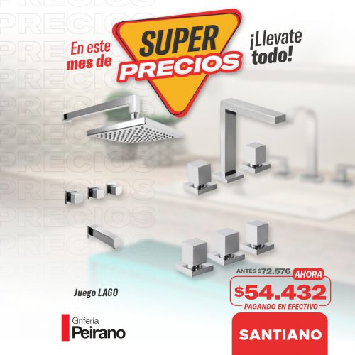 Grifería para baños doble comando Periano Lago